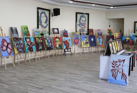 An exhibition of drawings was organized by Al-Aqsa  Sport club and Supported by Child Sponsorship program  of ActionAid Palestine targeting talented children in Gaza strip   