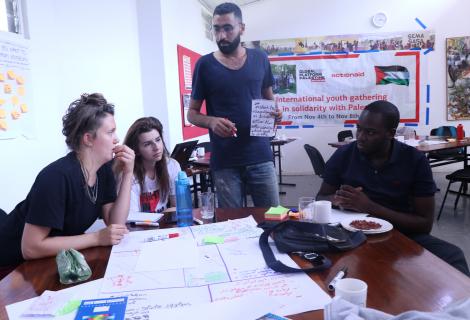 Baha’ Juma’ah  (30 years old) is a Palestinian refugee young man who lives in Burj Shemali camp is located three kms from the city of Tyre in south Lebanon.Baha’a was selected to participate in the second  international Youth Gathering (IYG) in solidarity with Palestine in Tanzania\organized by ActionAid Palestine.