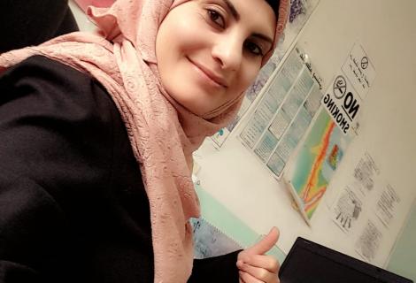 -	Photo of Anwar Manasrah while she is working in her entrepreneurial enterprise which is  a stationary and educational center in her village “ Bani -Naim in Hebron governorate in the south of West Bank -Palestine -Copy rights for ActionAid Palestine 2020 
