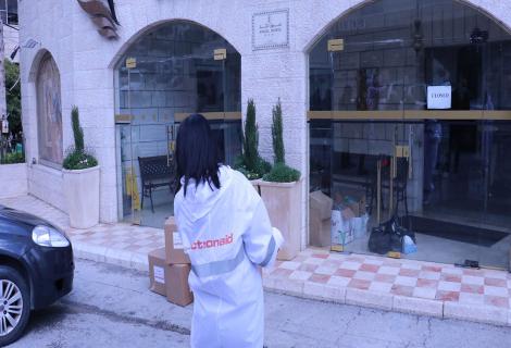 Photo of young Palestinian Woman during the first response to COVID-19 that ActionAid Palestine implemented in Bethlehem in West Bank after the outbreak of pandemic in oPt during the last year -Bethlehem -West Bank-Palestine-Copy Rights for ActionAid Palestine 2021
