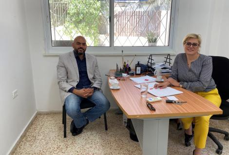 -	Photo of the meeting of the manager of “INTERNISA” project implemented by ActionAid Palestine , with the Palestinian Ministry of Labour. Ramallah- West Bank-Palestine -  Copy Rights -ActionAid Palestine 2021  