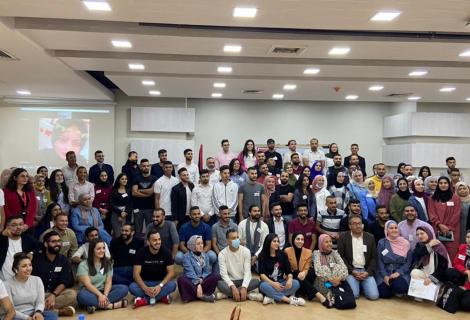 Photo of the representatives of youth  groups, organizations and parliaments through the founding meeting  for launching  of Palestinian Youth National Network in Ramallah -West Bank -Palestine -copy Rights for ActionAid Palestine 2021  