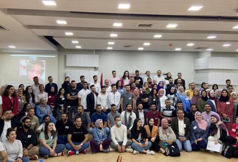 Photo of the representatives of youth groups, organizations and parliaments through the founding meeting for launching of Palestinian Youth National Network in Ramallah -West Bank -Palestine -copy Rights for ActionAid Palestine 2021