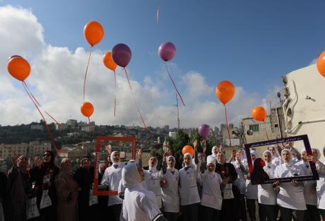 صورة لفعالية حملة ال 16 يوم لمناهضة العنف المبني على النوع الاجتماعي مع نساء البلدة القديمة في الخليل لعام 2025 الخليل-جنوب الضفة الغربية -