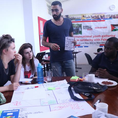 Baha’ Juma’ah  (30 years old) is a Palestinian refugee young man who lives in Burj Shemali camp is located three kms from the city of Tyre in south Lebanon.Baha’a was selected to participate in the second  international Youth Gathering (IYG) in solidarity with Palestine in Tanzania\organized by ActionAid Palestine.