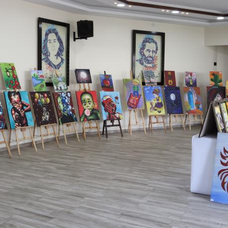 An exhibition of drawings was organized by Al-Aqsa  Sport club and Supported by Child Sponsorship program  of ActionAid Palestine targeting talented children in Gaza strip   