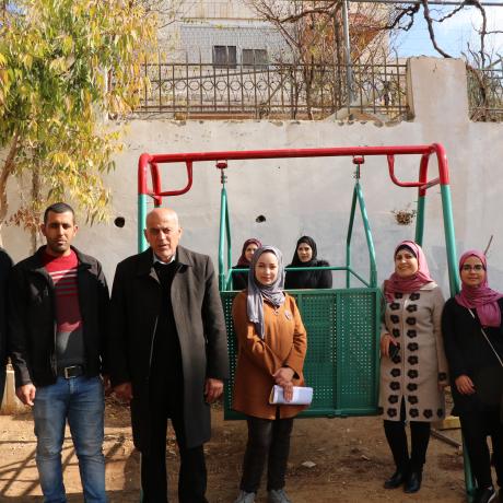 A group of youth in Hebron -West Bank inaugurated one of children games for the use of children with physical disability  in a children center  
