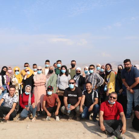 Photo of Youth group of ActionAid Palestine during their solidarity visit with residents of the Jordan Valleys -Ein-Al-Sakout -North Jordan Valleys-West Bank-Copy Rights for ActionAid Palestine 2020  