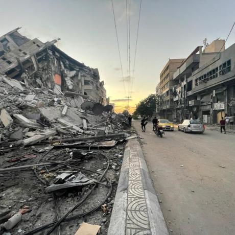 صور للدمار في غزة بتاريخ 13 آيار الصورة لحازم البياد وحق الطبع لمكتب الأمم المتحدة لتنسيق الشؤون الإنسانية