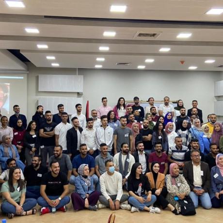 Photo of the representatives of youth  groups, organizations and parliaments through the founding meeting  for launching  of Palestinian Youth National Network in Ramallah -West Bank -Palestine -copy Rights for ActionAid Palestine 2021  