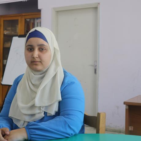 -	Photo  of Lara  who is a young woman entrepreneur who  has a visual disability  and runs a her small enterprise of “ remedial soap” funded by ANCP  in the old city of Hebron in Hebron governorate in the south of West Bank 