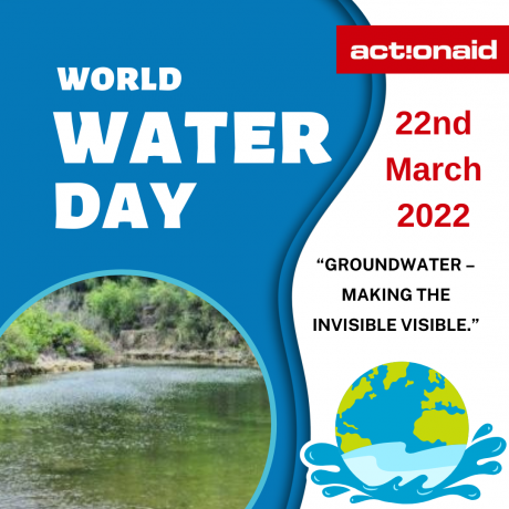 The design of International Water Day -Copy Rights of ActionAid Palestine 2022.