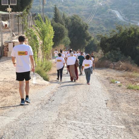 Photo for Palestinian youth participating in “Run for Climate Justice” in Wadi Al-Makhrour within activities of Global Week of Climate Action and Global Climate Justice Campaign in -Wadi Al-Makhrour -Beit Jala in Bethlehem  governorate in the South of Occupied West Bank -Palestine -Copy Right for ActionAid Palestine 2023 