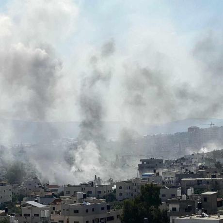صورة لمخيم جنين للاجئين الفلسطينين خلال شهر تموز لعام 2023 