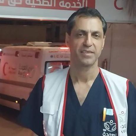 صورة للدكتور أحمد مهنا مديرمستشفى العودة الشريك لمنظمة آكشن إيدالدولية الذي تم اعتقاله خلال حصار مستشفى العودة خلال التصعيد العسكري الإسرائيلي ضد قطاع غزة لعام 2023
