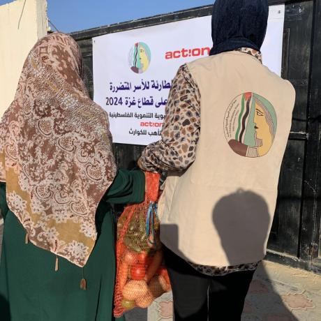 A picture of the emergency response implemented by ActionAid to respond to the humanitarian crisis  in the Gaza Strip during the war on the Gaza Strip for the year 2023/20204 