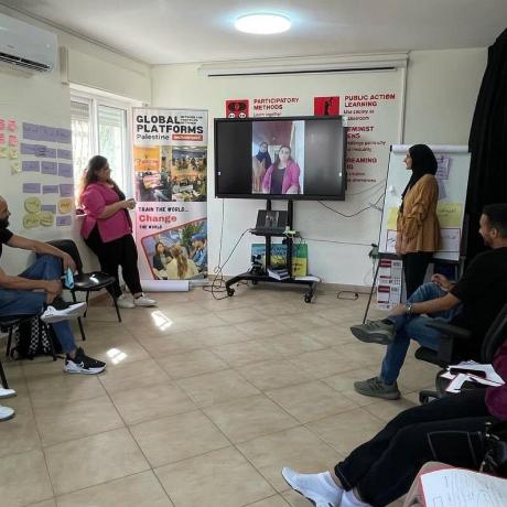 Participants in women's leadership training