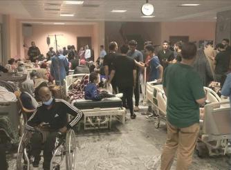 صورة لعدد من مرضى السرطان في مستشفى الصداقة التركي في قطاع غزة أثناء التصعيد العسكري ضد قطاع غزة خلال عام2023\ 2024 