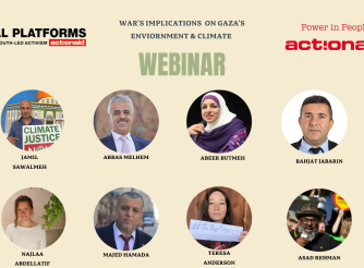 A photo for participants in the webinar on impacts of War against Gaza on Climate and Environment 